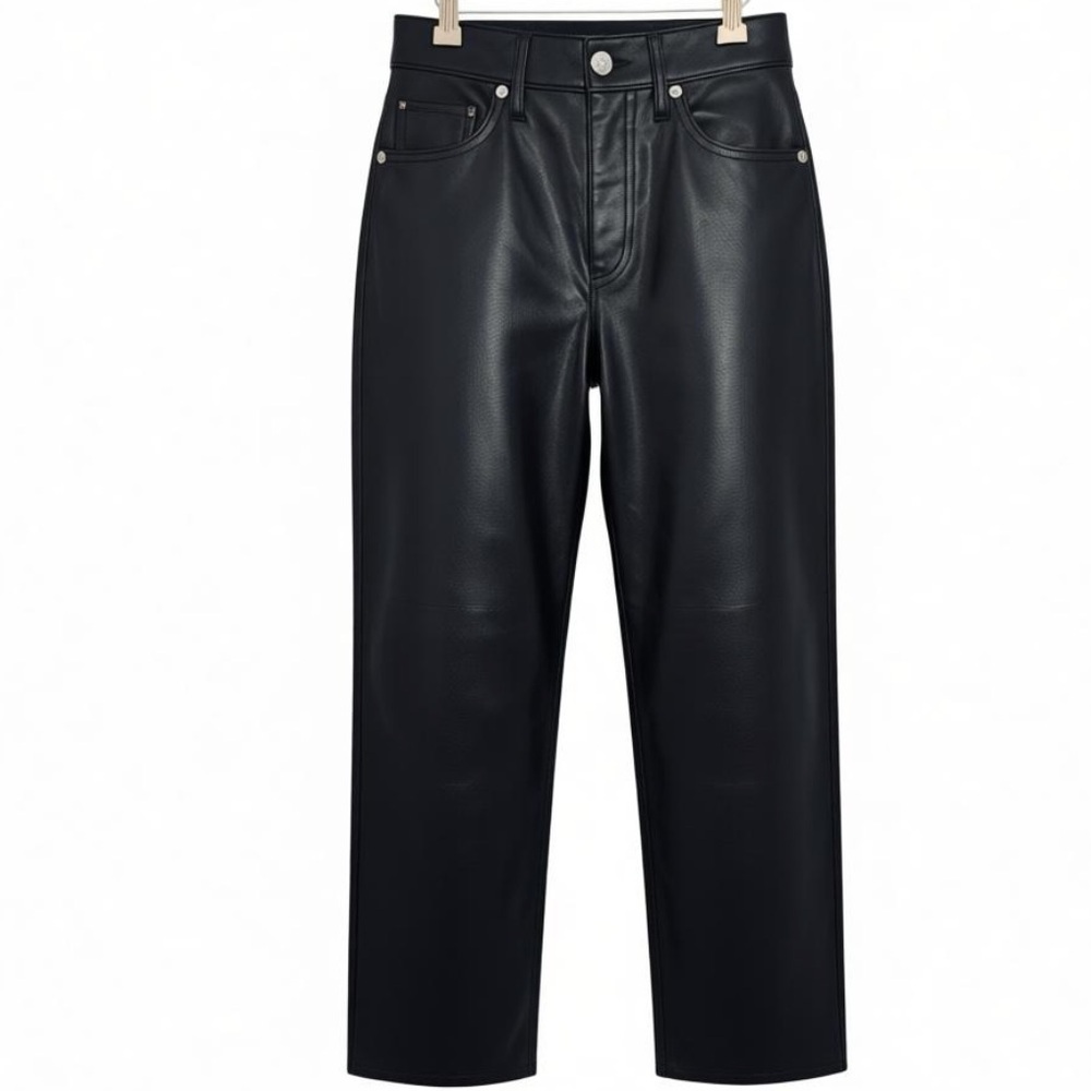 Express Women’s Modern Straight Super High Rise Faux Leather Pants Size 0